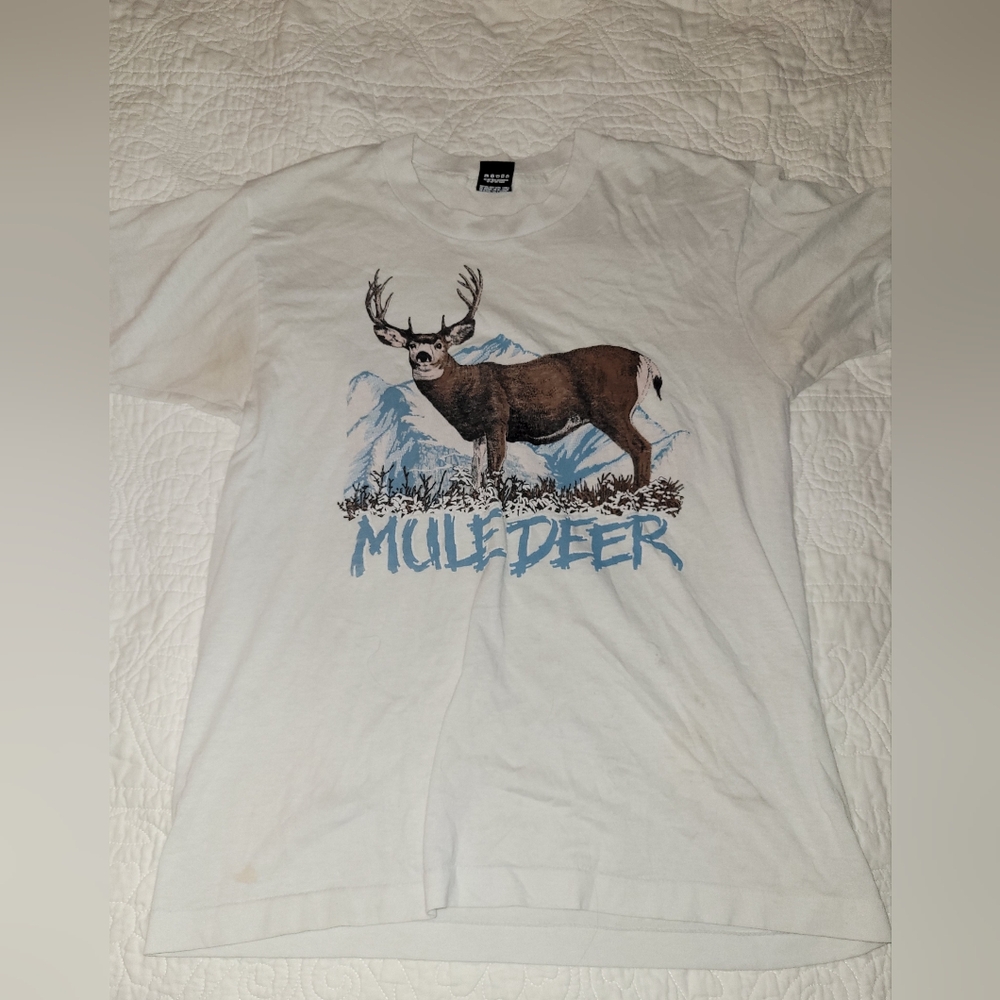 Vintage Baggy White Mule Deer Shirt